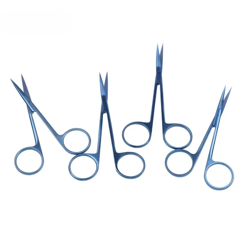 1pcs Titaniums Alloy Ophthalmics Sutures Scissors Cut Tissues Scissors Straights Curveds Tip Ophthalmics Instruments