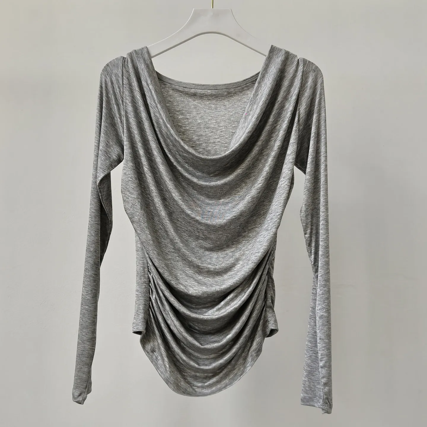 Yoga-Kleidung, langärmlige Oberteile, Damen-Sport-T-Shirts, tailliert, atmungsaktiv, für Pilates, Training, Fitness, Laufoberteile – Detail 7
