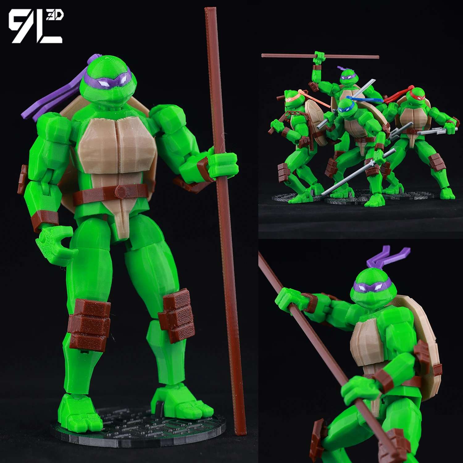 9L3D TMNT Lucky13 متعدد المفاصل أنيمي الشكل روبوت نموذج مفصل تحصيل الإجهاد الإغاثة التجمع لعبة مجسمة قسط هدية T13