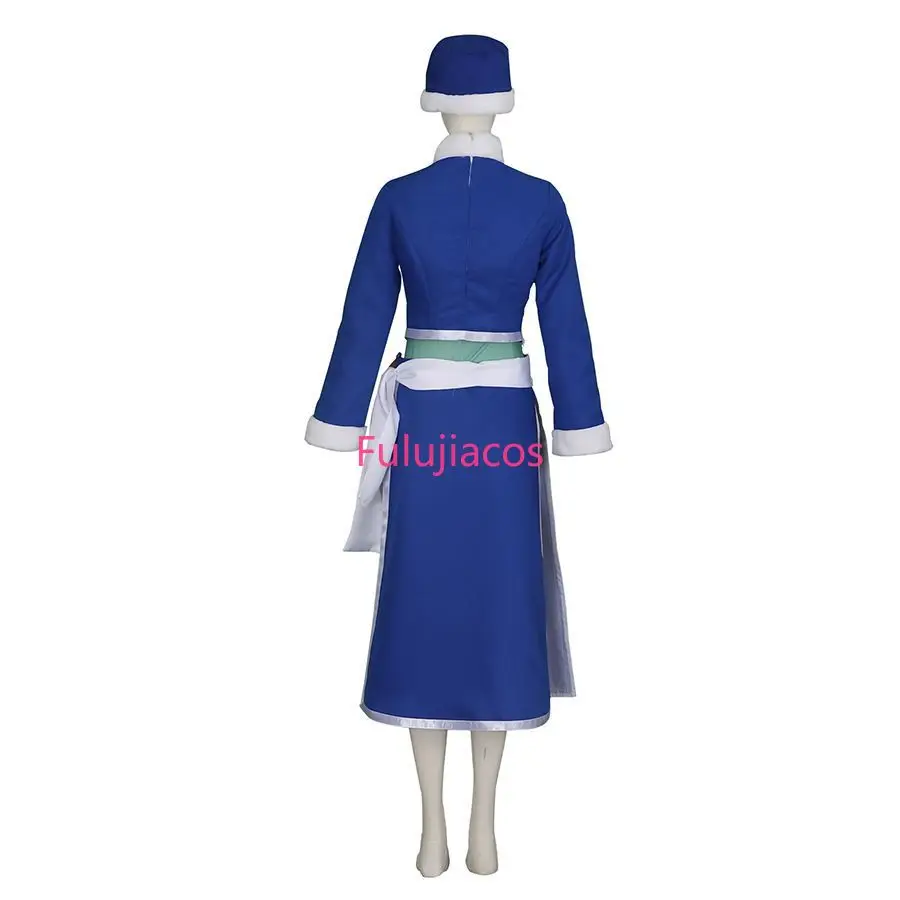 Juvia Lockser Cosplay Costume Full Set Blue Long Dress Anime Female Cosplay Outfit view 4