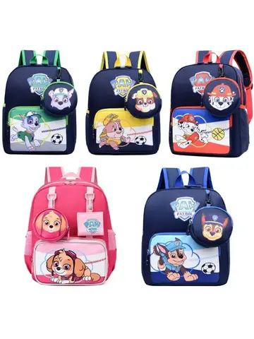 PAW Patrol Backpack School Bag High Capacity Waterproof Travel Storage Bags for Student Chase Skye Schoolbag Gifts for Children