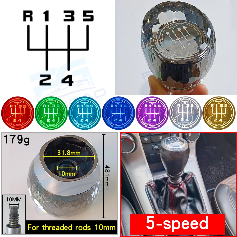 

5 6 Speed Manual For chevrolet cruze 2009-2015 LED crystal shift knob gearbox handles gear shift knob car accessories universal