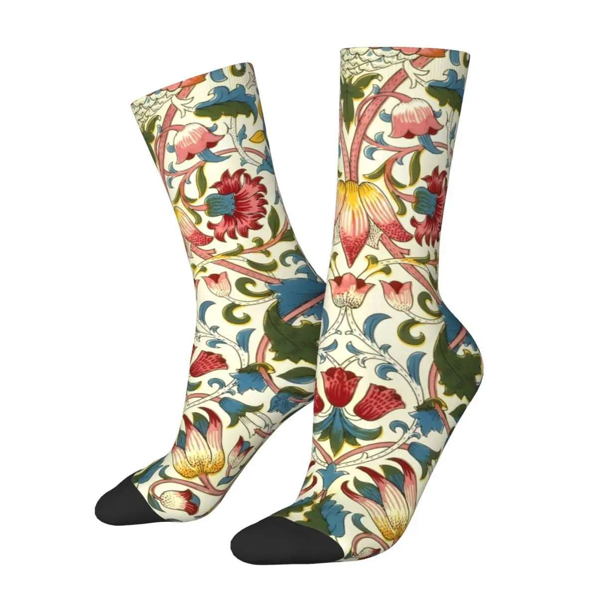 Retro William Morris Lodden Men's compression Socks Unisex Harajuku Seamless Printed Novelty Crew Sock