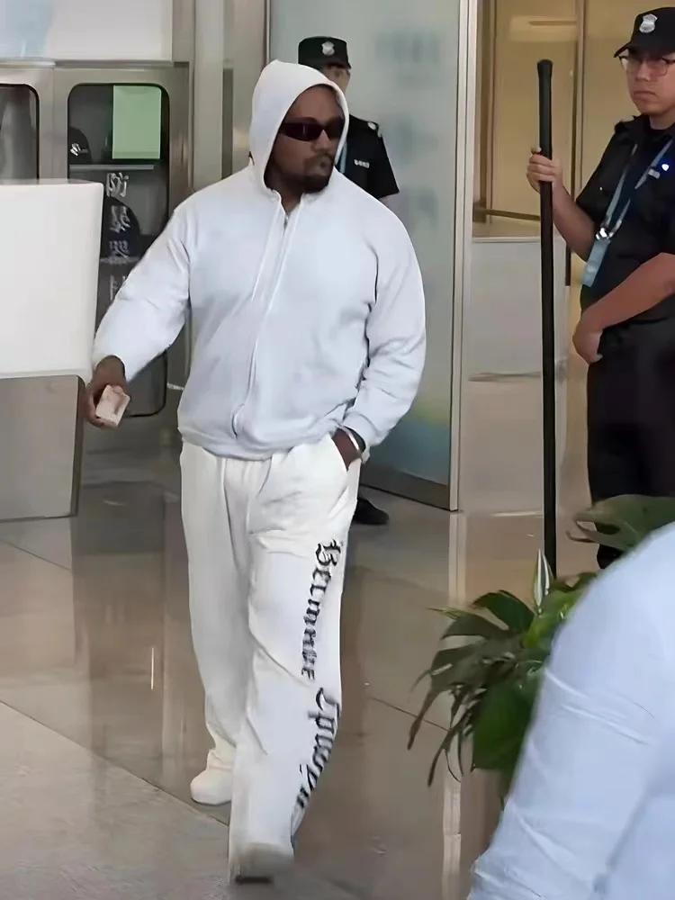 American Kanye Vultures Sweatpants Alta Qualidade Casual Solto Homens Mulheres Calças Calças Oversized