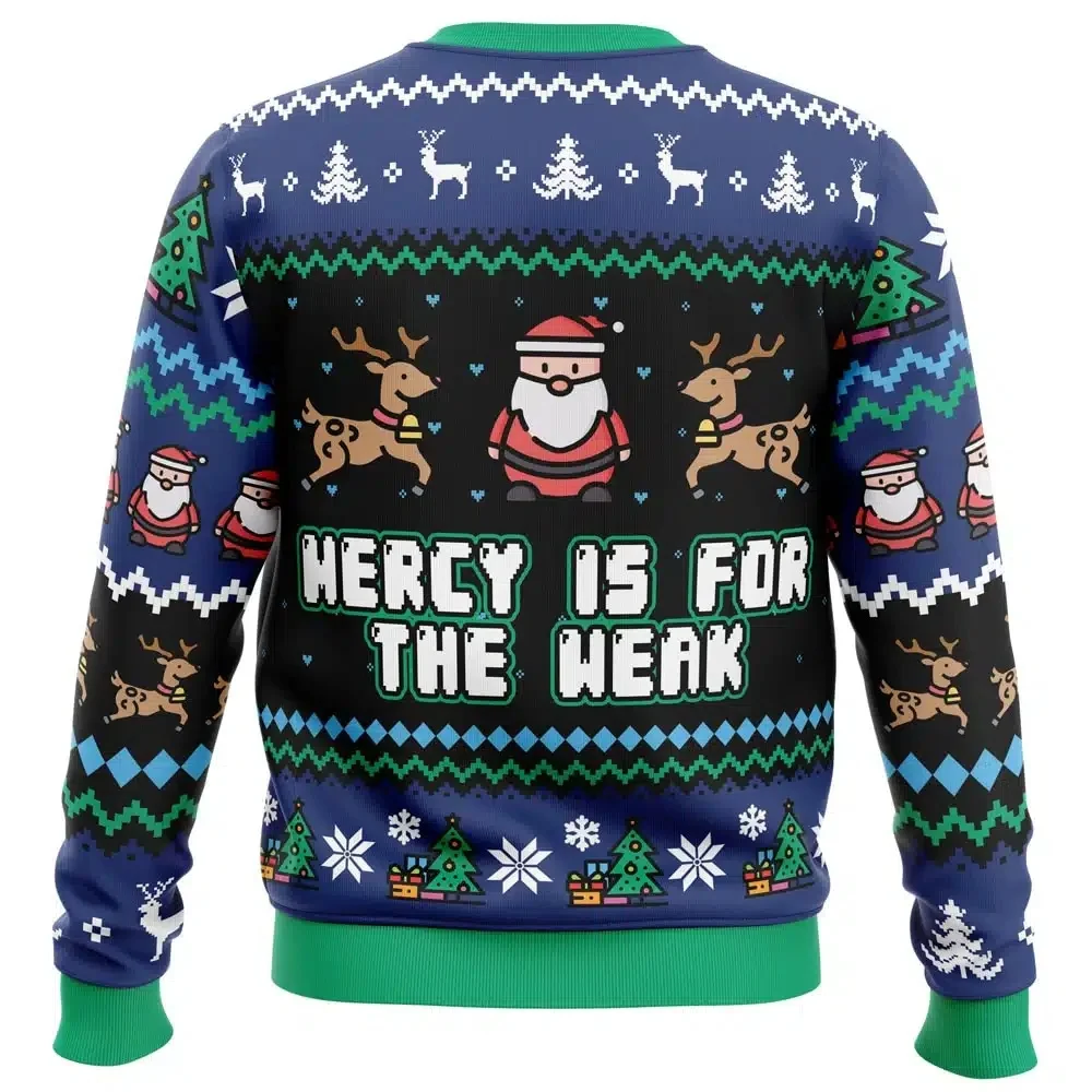 Mercy Is For The Weak Men's Holiday Crew Neck Sweatshirt 3D Print Pulover كم طويل الخريف الشتاء تنفس مريح