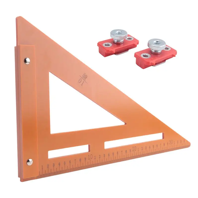 ABMO Righello triangolare multiuso con scivolo di posizionamento Strumento di marcatura di misurazione universale per falegnami, misurazione del layout