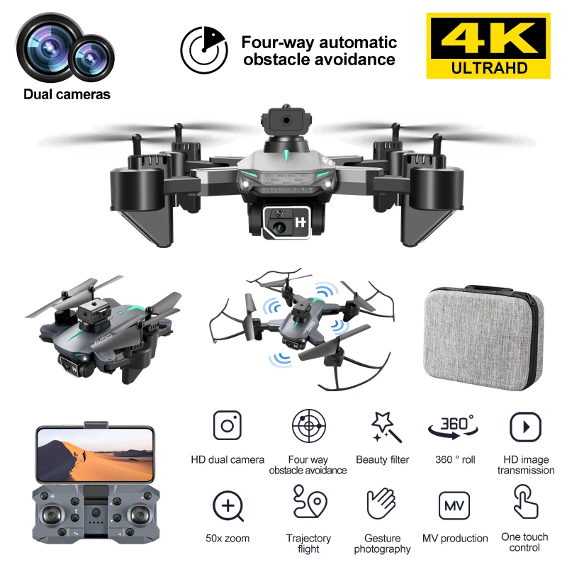 KY605 RC Drone 4K Professional Dual HD Camera Mini Portable Dron Aerial Photography Brushless Motor Foldable GPS Quadcopter Toys