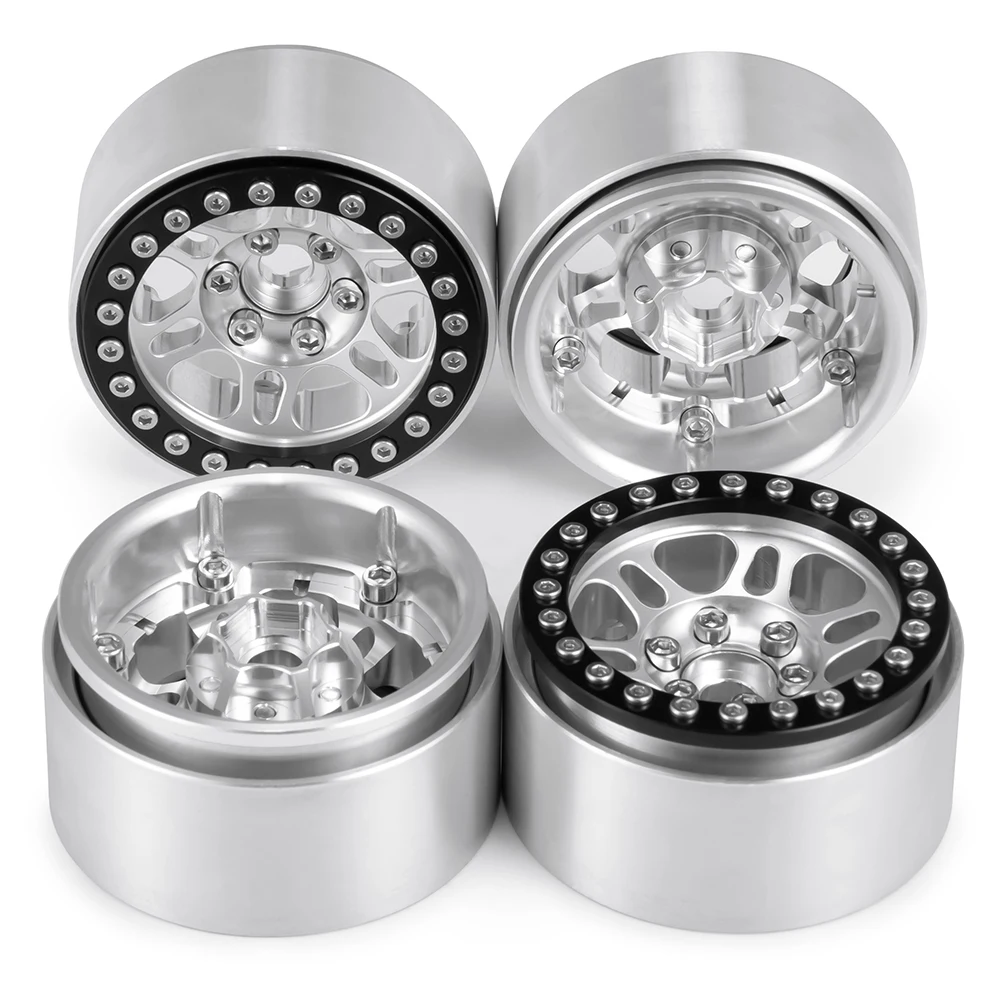 AXSPEED Aluminum Alloy 1.9 Beadlock Wheel Rim Hub for 1/10 RC Crawler Car Axial SCX10 90046 TRX4 Bronco Defender Upgrade Parts