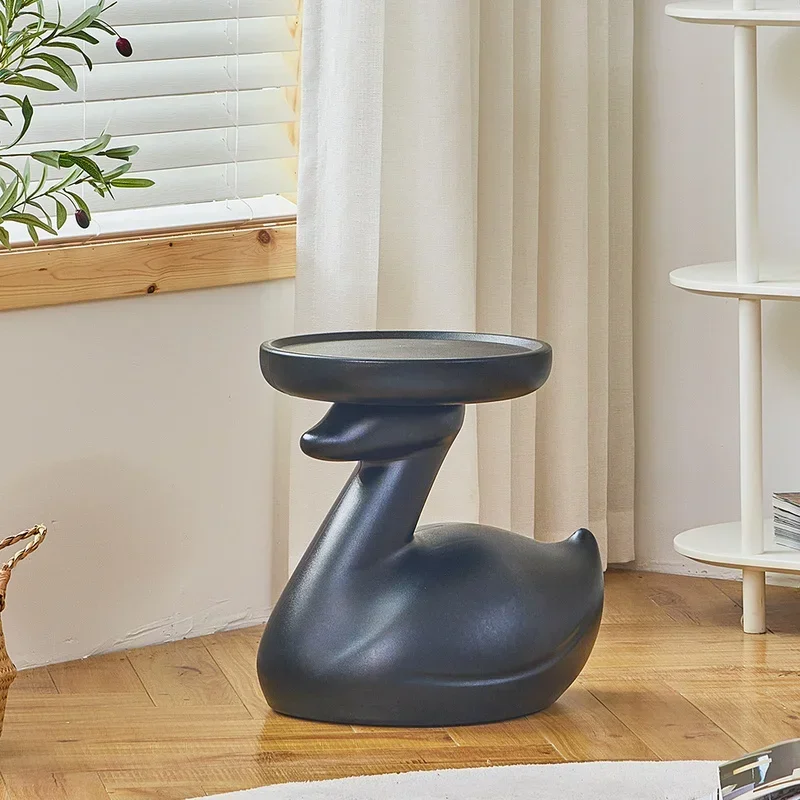 

For Small Coffee Table Living Room Household Plastic Thickened Swan Edge A Few Mandarin Duck Shape Bedside Table