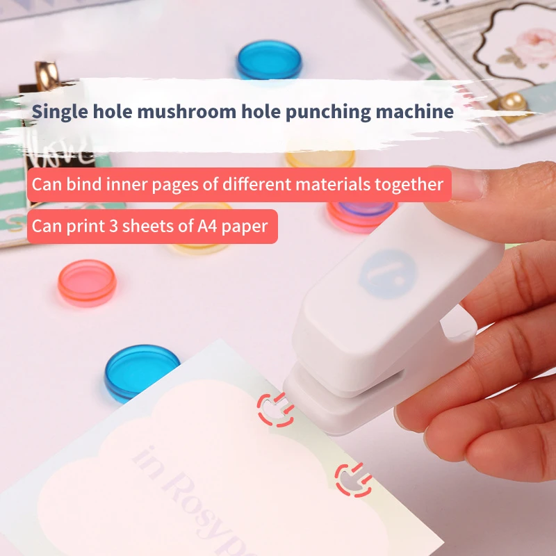 Excellent Single-hole Mushroom Buckle T-hole Hand Book Multi-hole Punching Machine Creative Stationery