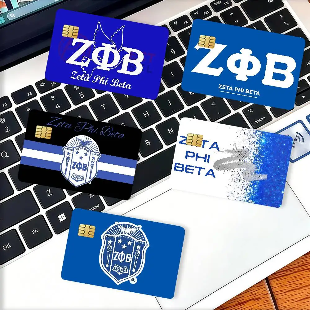 Zeta Phi Beta Credit Skin Cover Card Stickers 4PCS Film Bus Pass Front Decoration Bank Debit Waterproof