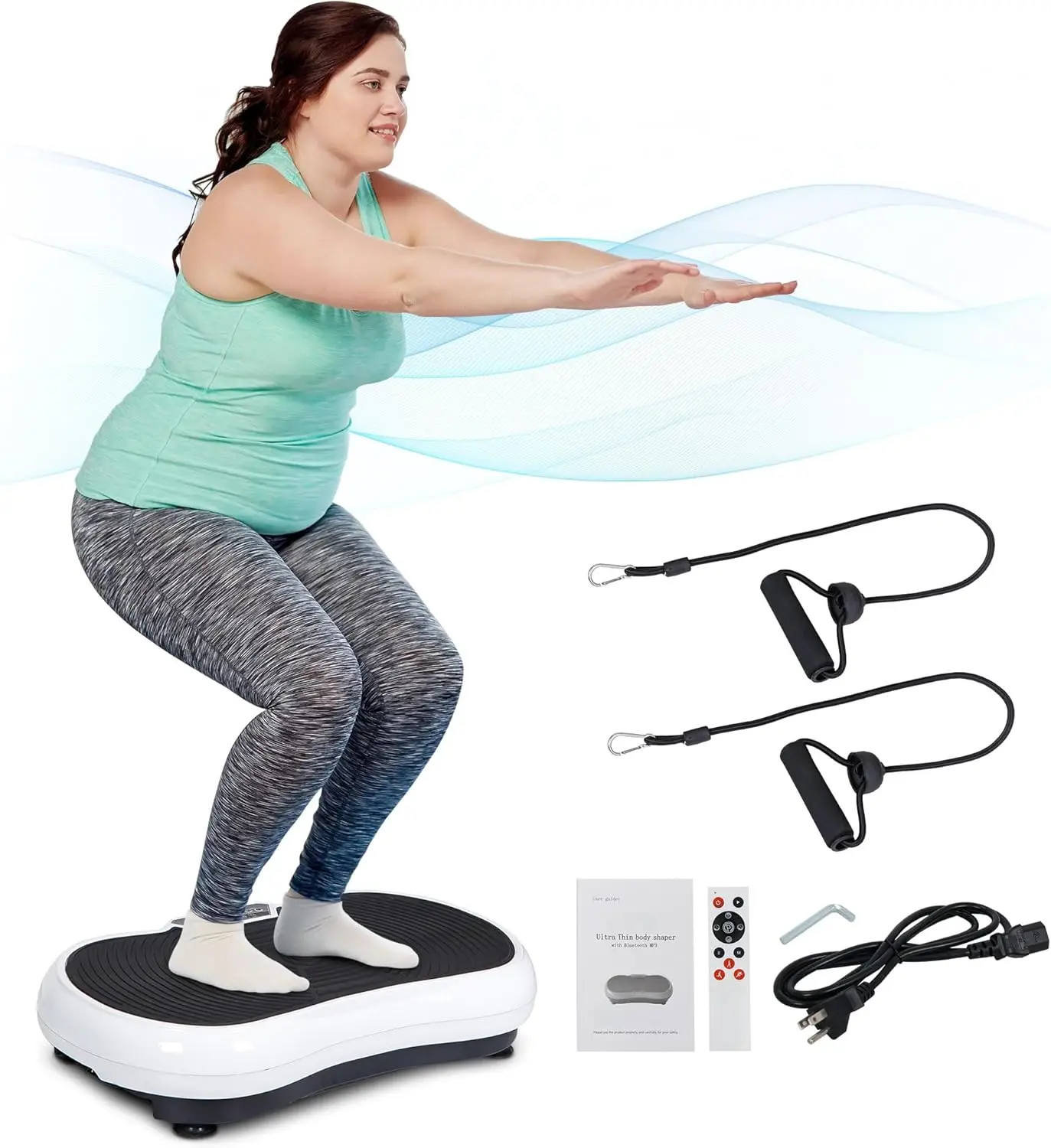 

Full Body Vibration Platform Massage Machine Workout Trainer with Bluetooth Music Connection