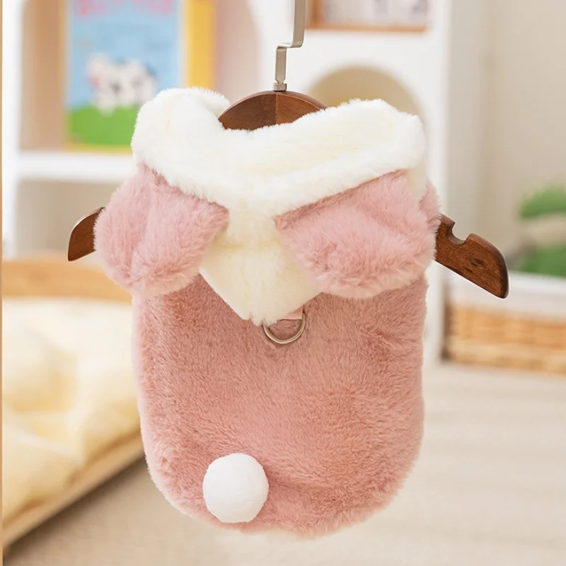 Fashion Solid Dog Hoodies Warm Plush Dog Jacket Caot Winter Puppy Clothes Cute Cat Vest Coat Pet Jacket Sweater Soft Dog Clothes