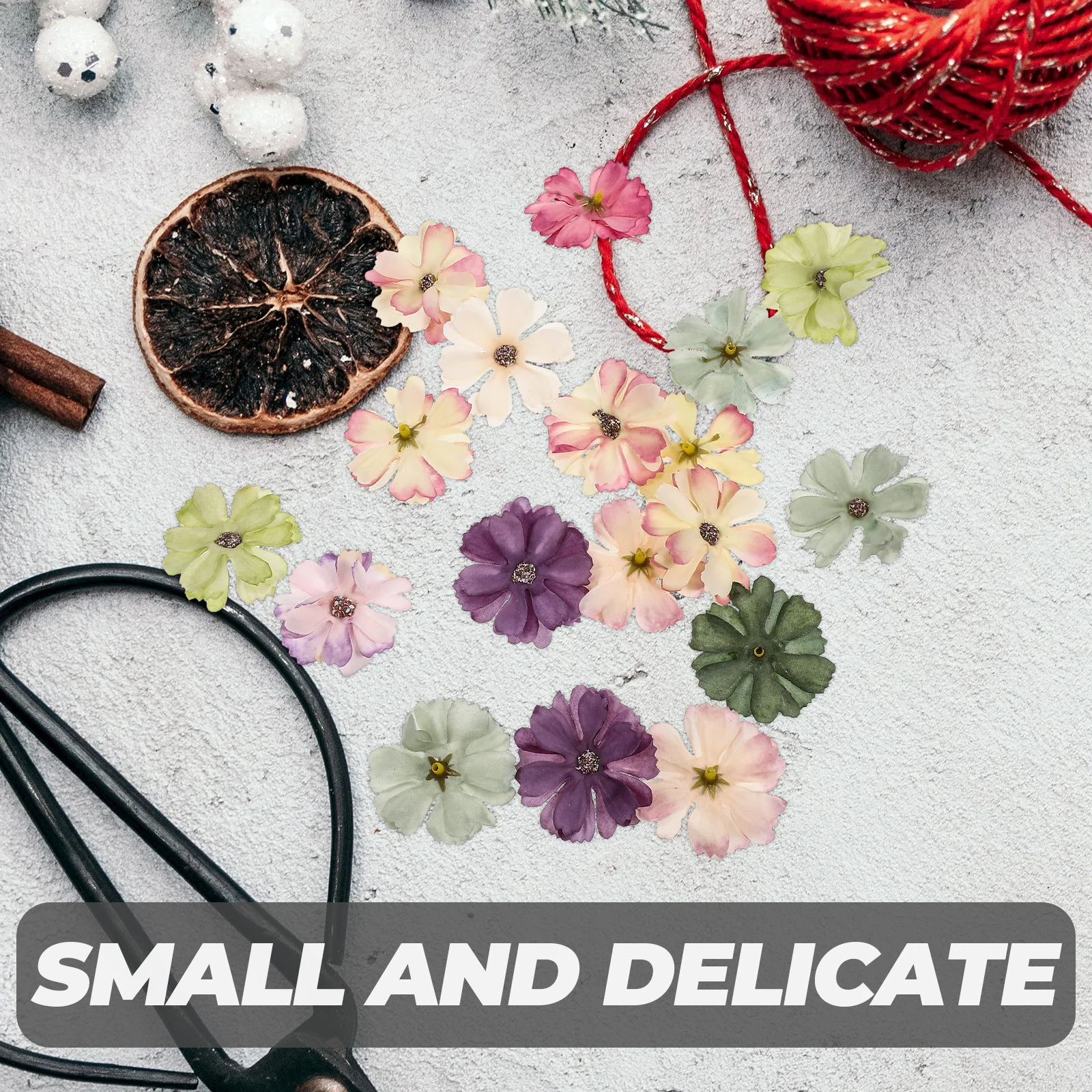 

100Pcs Mini African Daisy Flower Heads Soft Material Realistic Effect DIY Decoration Artificial Flowers Heads DIY Material