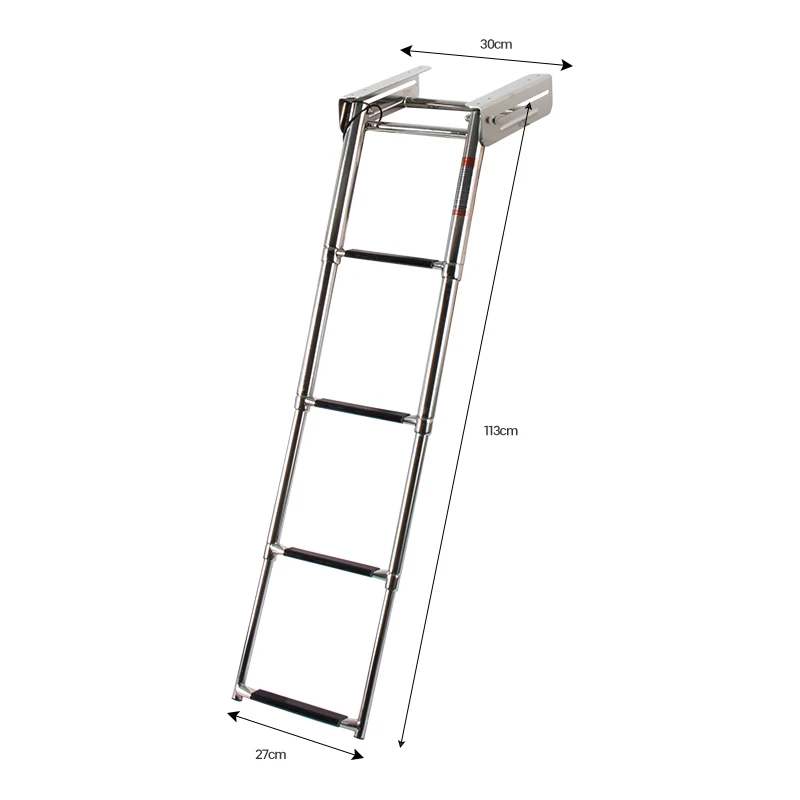 

Stainless Steel 4-Step Telescoping Boat Ladder Folding Marine Boarding Ladder for Yacht Pontoon Dockpromote sales