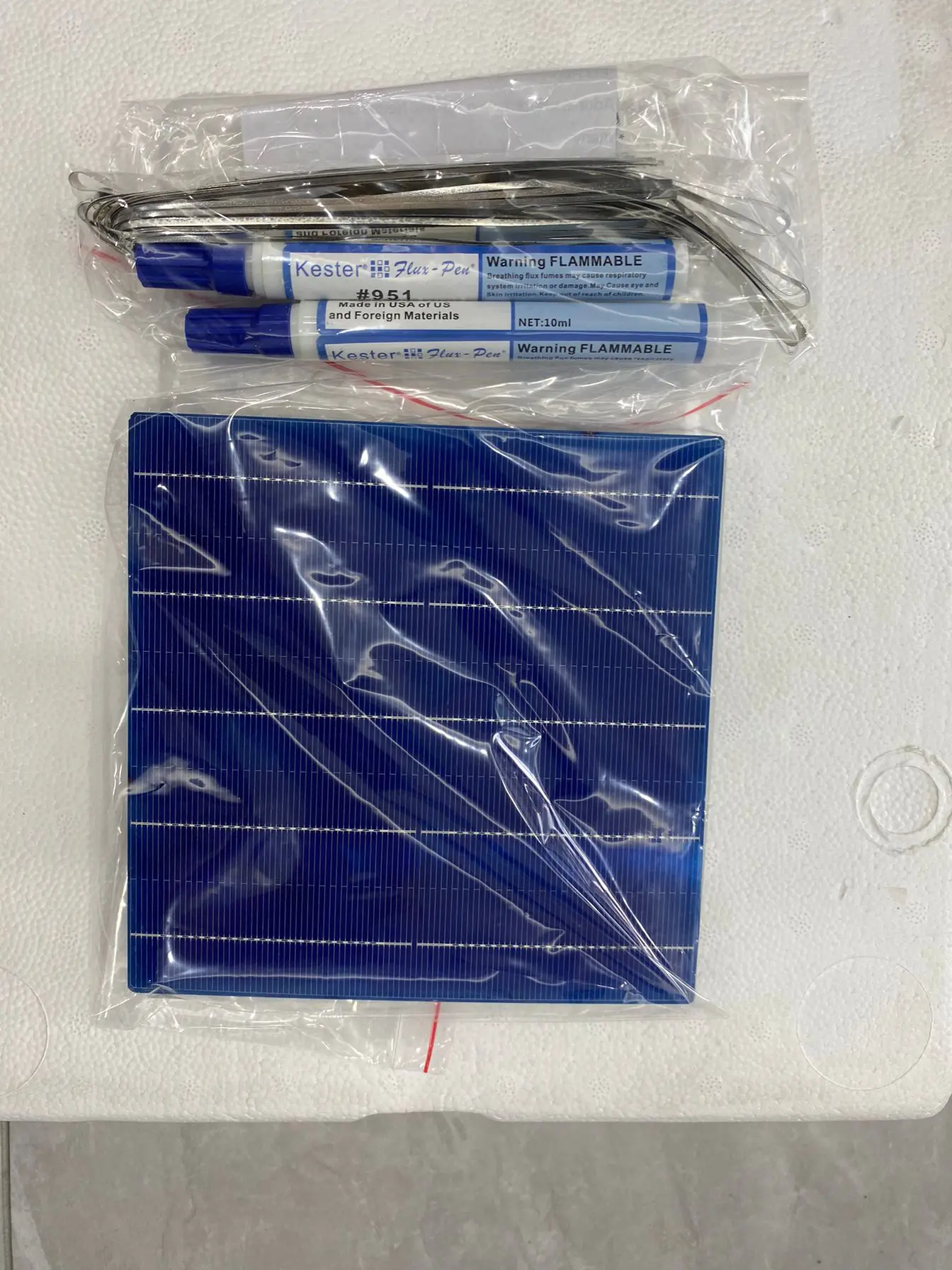 100Pcs 4.5W 18.6% 5BB Efficiency Polycrystalline Silicon Solar Cell 156MMx156MM For Sale With solar tab wire