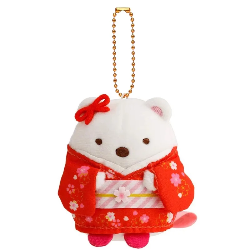 Leuke Cartoon Kawaii Sumikkogurashi Ebifurai Nippon Kimono Serie Pluche Sleutelhanger Tas Kleine Hanger Ornamenten Pop Speelgoed Gift