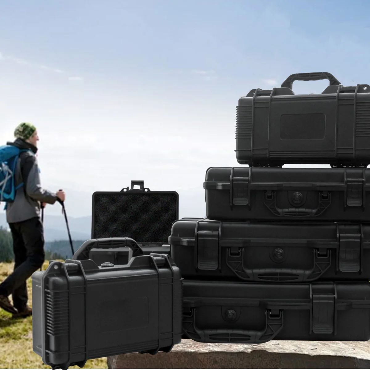 Rugged Waterproof Shockproof Hard Carry Case with Foam - Ideal for Cameras, Drones & Outdoor Adventure Gear