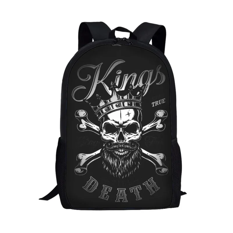 Mechanical Skull Print Backpack for Girls Boys Student School Bag Teenager Casual Backpack Woman Man Travel Storage Rucksack