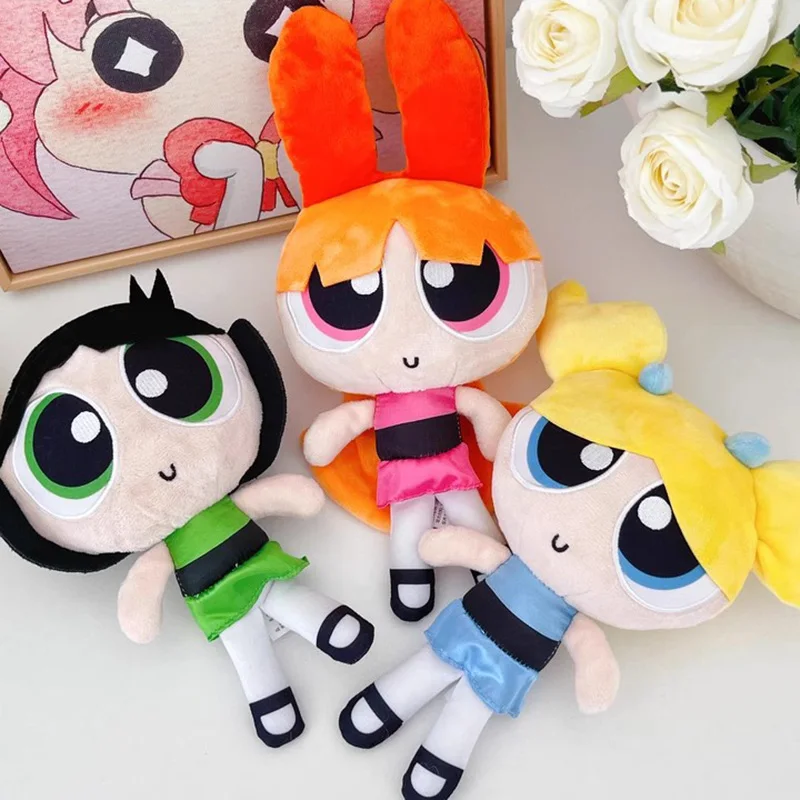 

Powerpuff Girls Plush Toys 23cm Cute Blossom Buttercup Bubbles Stuffed Dolls Anime Cartoon Gifts for Children Kids