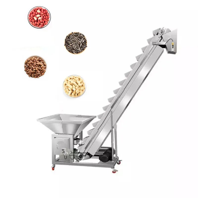 Food Grade 1.7M Particle Bucket Feeder 110/220V Rice Grain Granule Elevator Inclined Conveyors Machine