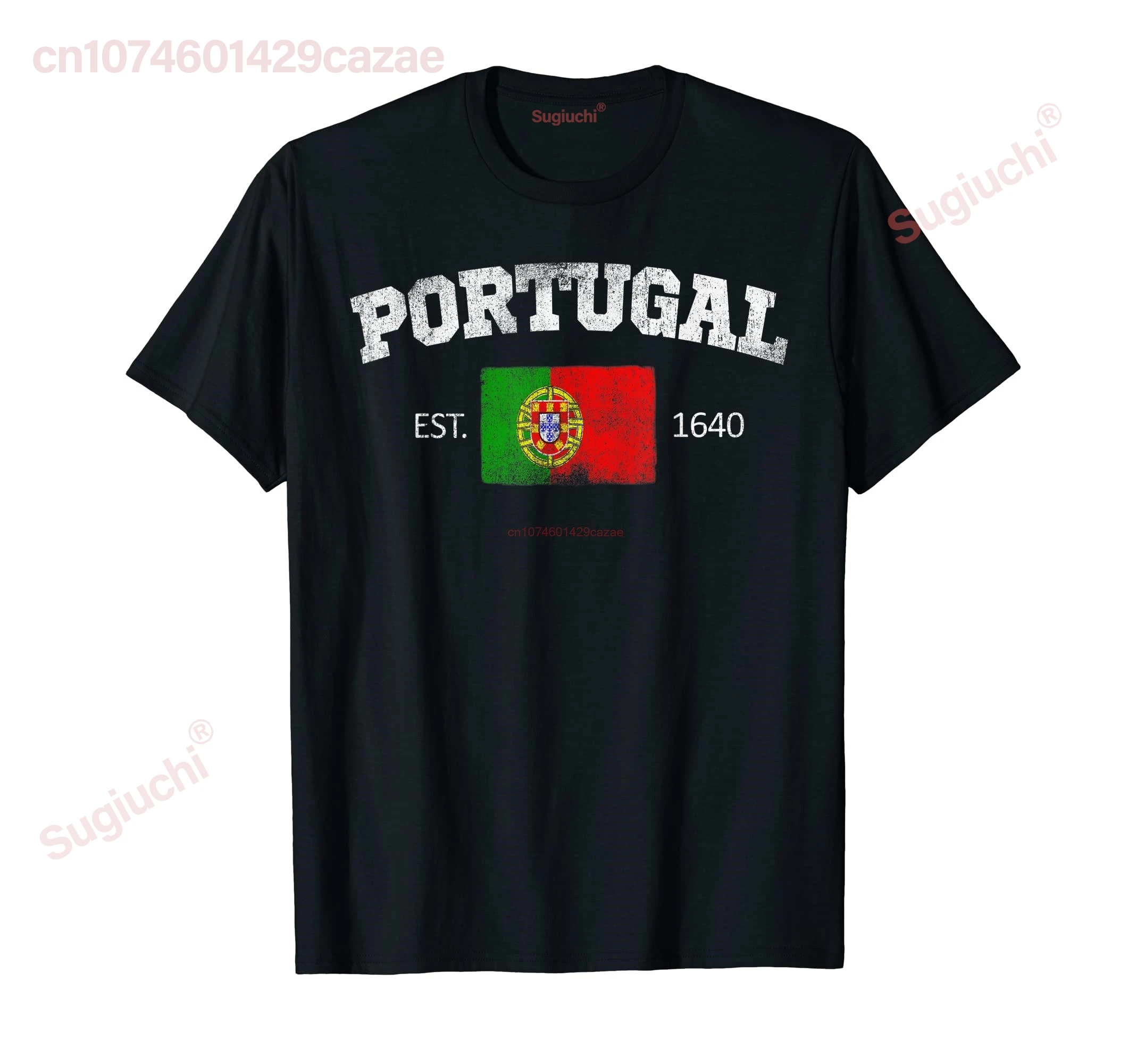 Vintage PORTUGAL Independence Day Flag Est 1640 Souvenir T-Shirt Gift Hip Hop MEN WOMEN UNISEX T Shirts Size S-6XL