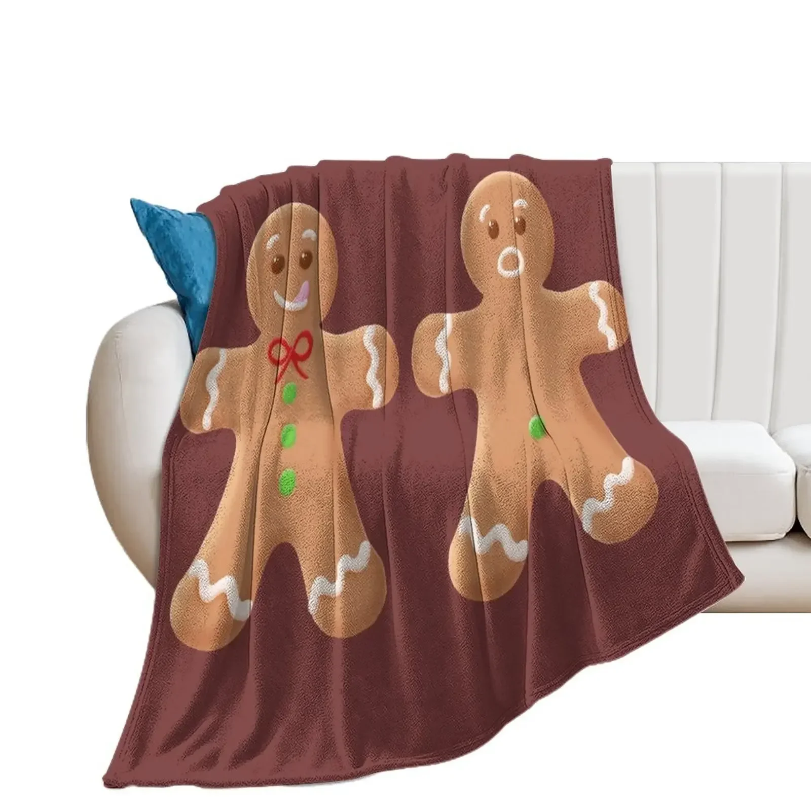 

Gingerbread man Throw Blanket Soft Plush Plaid Single Thin Decorative Sofas Blankets