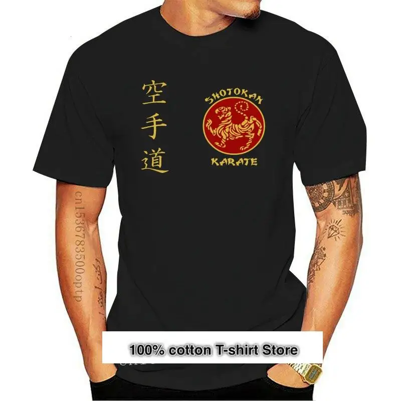 Camiseta de manga corta para hombre, camisa negra de artes marciales SHOTOKAN, kárate, MMA, divertida, informal, 2024