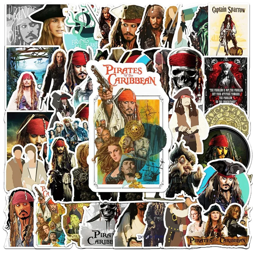 10/30/50pcs Disney Movie Pirates Of The Caribbean Stickers DIY Water Bottle Phone Case Laptop Waterproof Cool Sticker for Kids