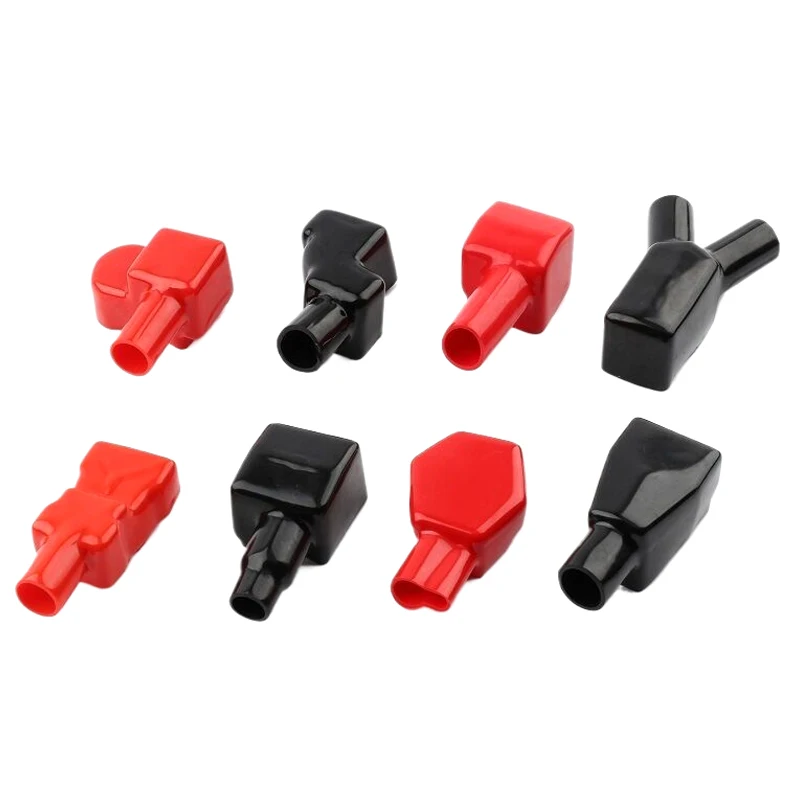 2Pcs PVC Insulated Cap Battery Terminal Covers Positive Negative Top Post Cap Protection Universal For Car Motorcycle Truck Part