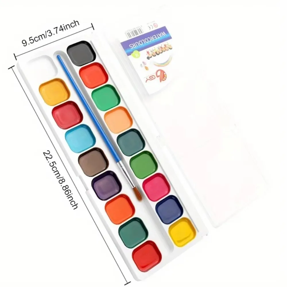 12/14/18 Colori Vernice ad acquerello solido semi-secco Colori ad acquerello lavabili solidi Set di acquerelli per pittura per bambini dipinti a mano