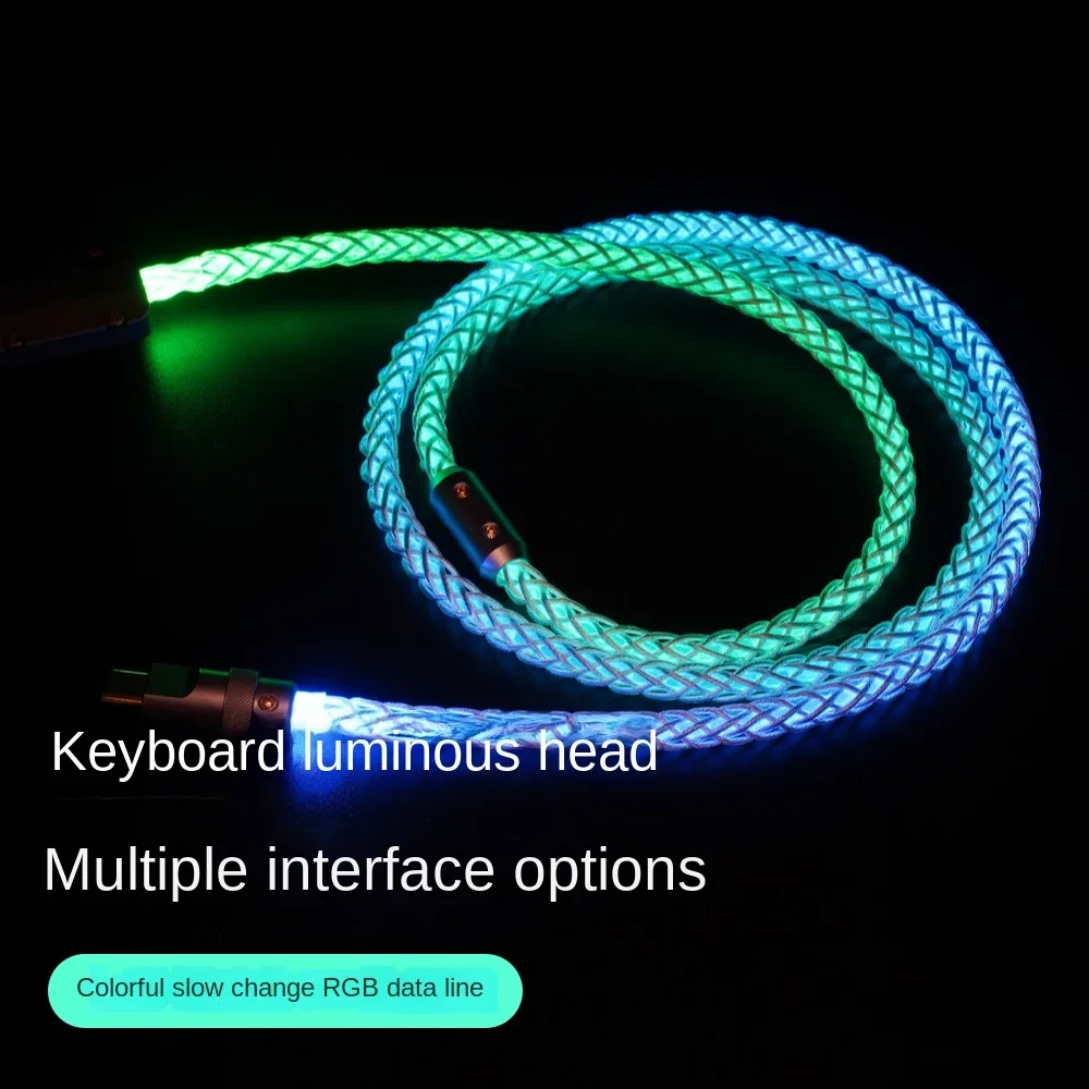 GeekCable Handmade Illuminated RGB Rainbow Keyboard Customized Computer Slow Changing Flowing Light Type C Data Cable