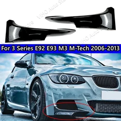 For BMW 3 Series E92 E93 M-Tech Front Bumper Splitters Lip Spoiler 2006-2009 2010-2013 Splitter Exterior Tuning Gloss Black