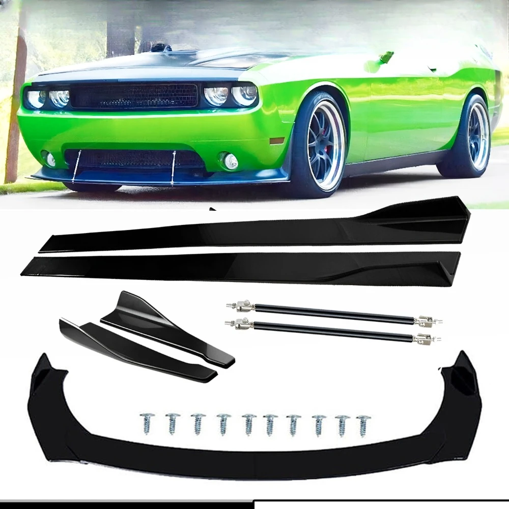 

For Dodge Charger Challenger Front Splitter Bumper Lip Spoiler Gloss Black Bod K United States