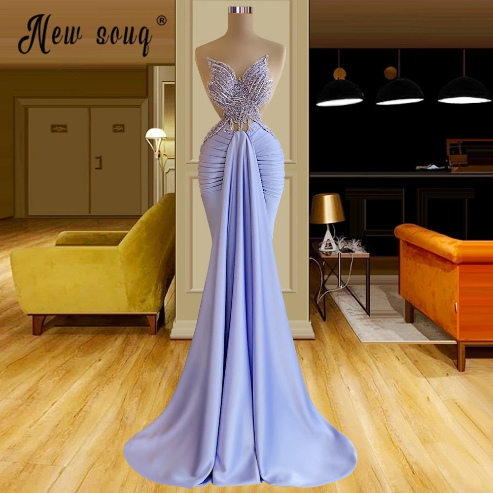 Gorgeous Beading Butterfly Top Evening Dresses Mermaid Sexy MIDI Dress Women Prom Party Gowns Purple Celebrity Dresses 2022