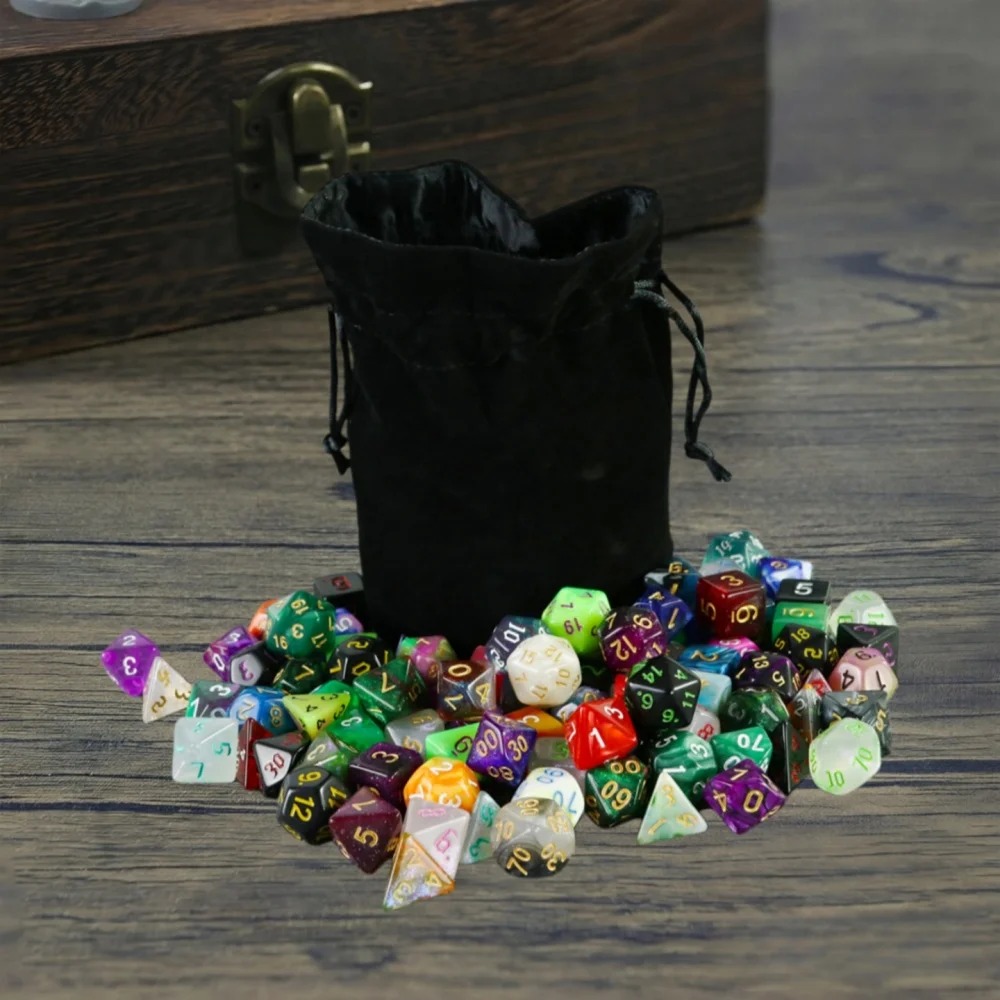6pcs Dice Bag Tabletop Storage Drawstring Pouch for Gift Jewelry Packing Entertainment Board Game Accessories