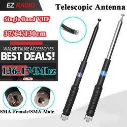 37/64/130CM Telescopic Antenna High Gain VHF Aerial 136-174mhz for UV-18 Pro Max UV-5RH UV-21 DM-1701 UV-K6 UV-K5 Walkie Talkies