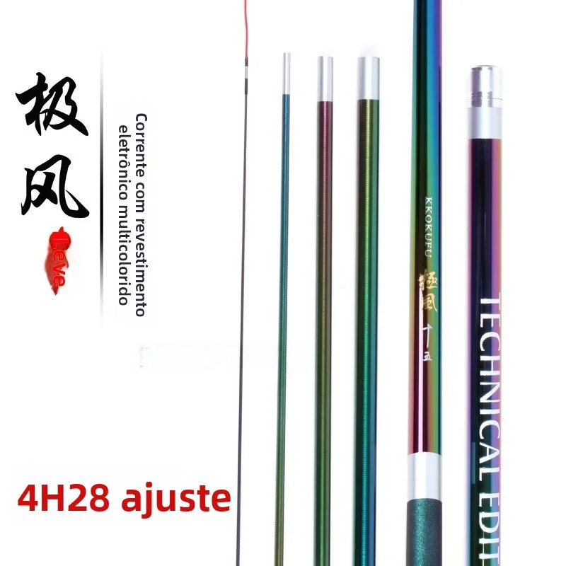 rainbow-extreme-wind-fishing-rod-28-adjustable-seven-color-plated-large-five-sections-carbon-ultra-light-taiwan-fishing-rod-w