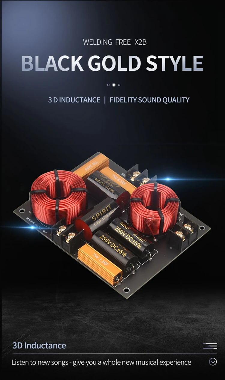 HIFIDIY Hi-Fi 2-Wege 2-Lautsprecher-Einheit (Hochtöner + Tieftöner) Lautsprecher Audio-Frequenzweiche Crossover-Filter X2B – Detail 1