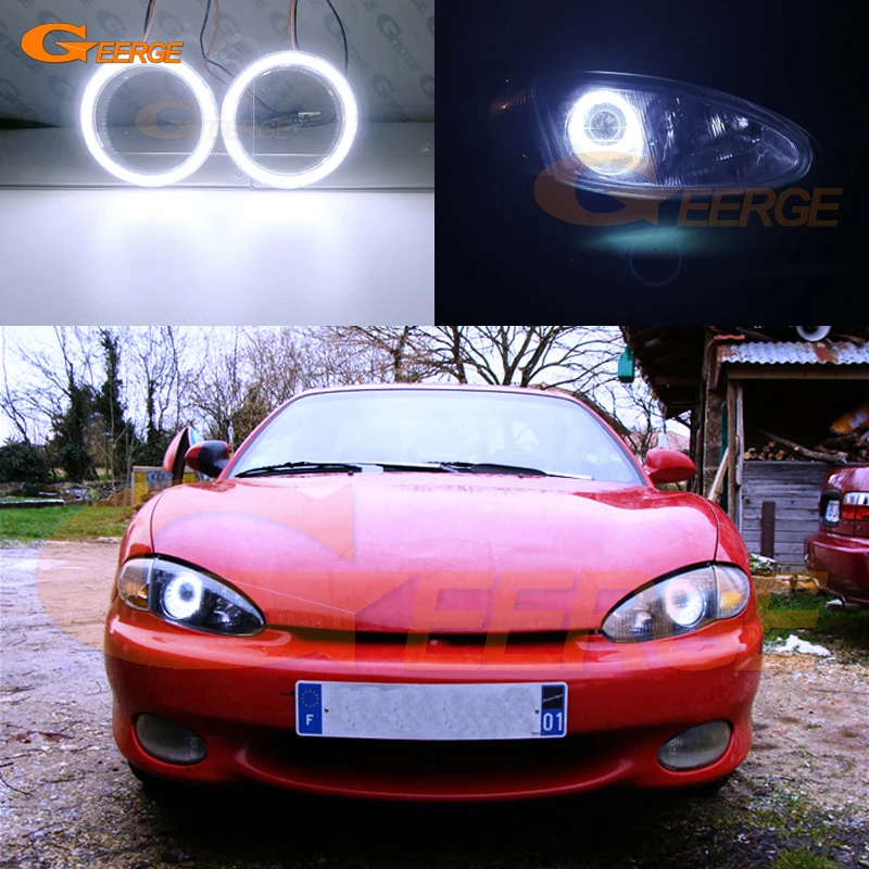 For Hyundai Tiburon Coupe RD1 J2 F2 1997 1998 1999 Excellent Ultra Bright COB Led Angel Eyes Kit Halo Rings Day Light