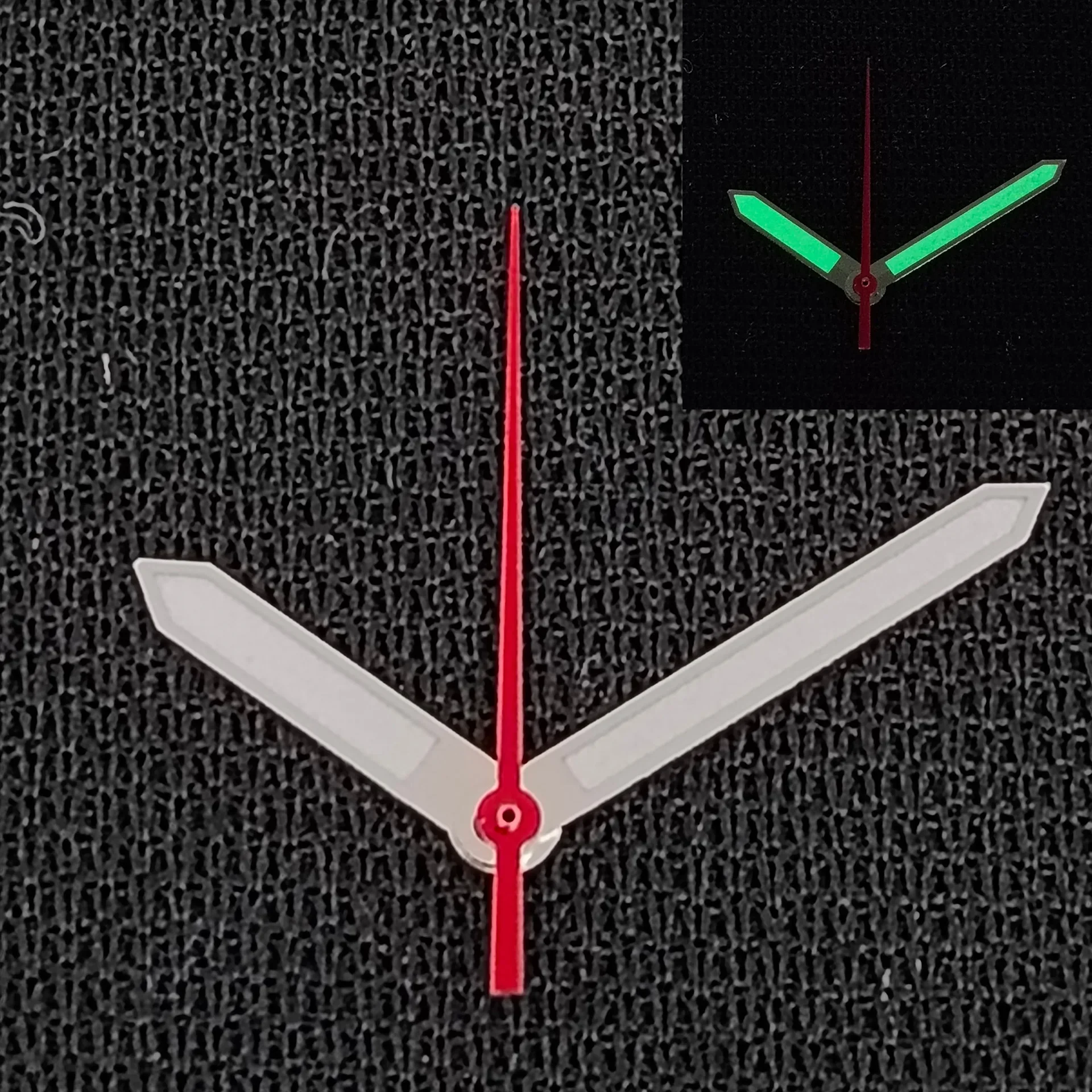 إبر على شكل سيف مؤشرات ساعة حمراء مع مضيئة باللون الأخضر لحركات NH35 وNH36 ساعة ميكانيكية استبدال الملحقات