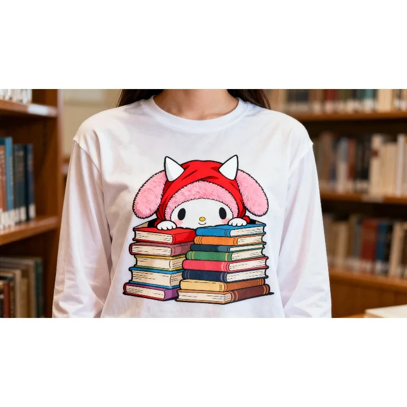 

MOTO-осень и весна Sanrio с круглым вырезом, хит продаж, мужские и женские с длинными рукавами с 3D принтом мультфильмов