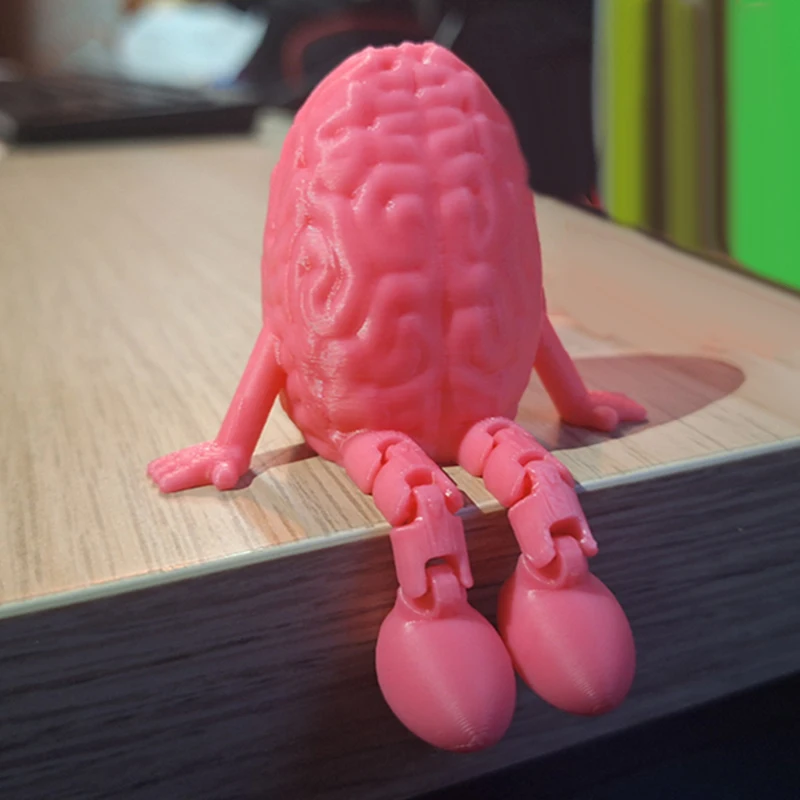 1 Stück Brain Bro Lustige Schreibtischdekoration Gehirnskulptur mit beweglichen Gelenken Schrulliger Gehirnbegleiter Geschenk Home Office Party Streiche Dekor