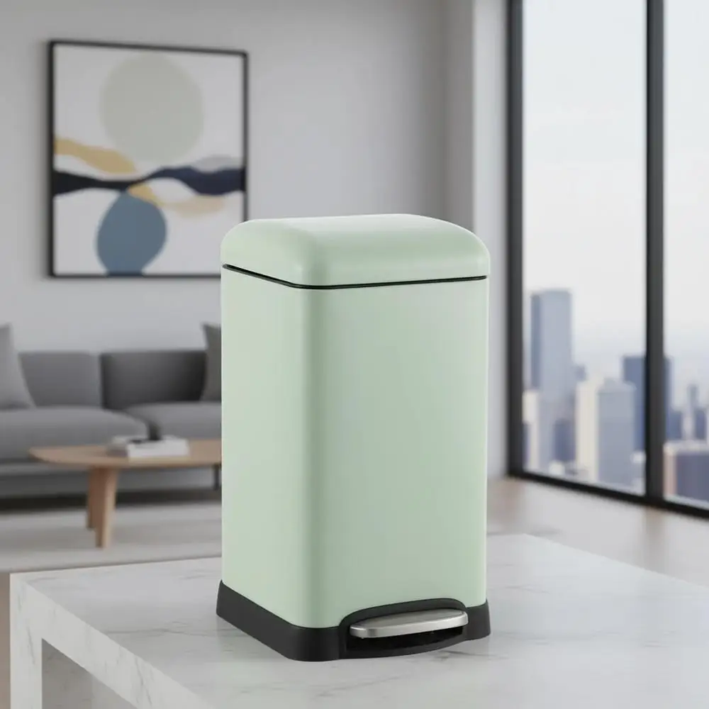 

Retro Mini 3.2-Gallon Step-Open Trash Can, Fingerprint Resistant, Suitable for Home, Kitchen, Laundry, Office, Bedroom, Bathroom