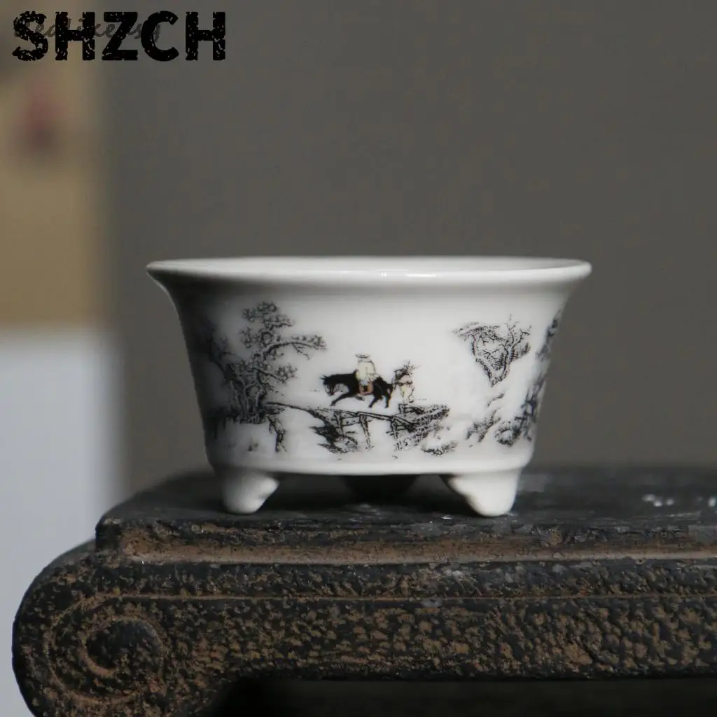 2 size Creative Mini Purple Clay Ceramic High Quality Bonsai Chinese Style Flower Pots Home Desktop Decorative Flower Pot LC293