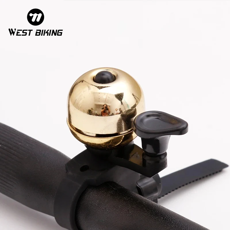 WEST BIKING Mini Bicycle Bell Loud Ring Retro Cycling Metal Copper Bell Handlebar Mounting Road Bike MTB Child Bike Safe Bell