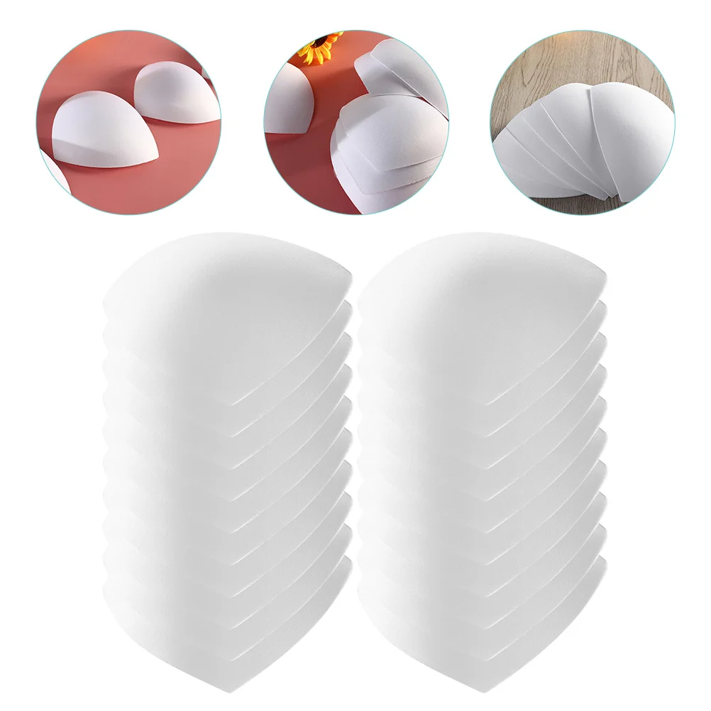 

10 Pairs Bra Inserts Wireless Triangle Sponge Cotton Fillers for Sports Bras Removable Pads Enhancers Comfortable Safe