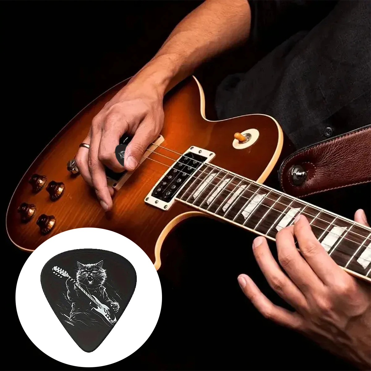 Miwayer 6 قطع من أعواد الجيتار الأصلية 0.46/0.71/1.00 مم، مطبوعة على الوجهين، أعواد الجيتار/هدية مثالية لمحبي الموسيقى