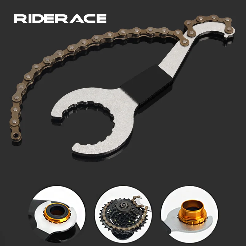 

Инструмент для снятия маховика велосипедной кассеты с цепным хлыстом, ключ для звездочки 3 в 1, съемник каретки для шоссейного велосипеда MTB, гаечный ключ BB