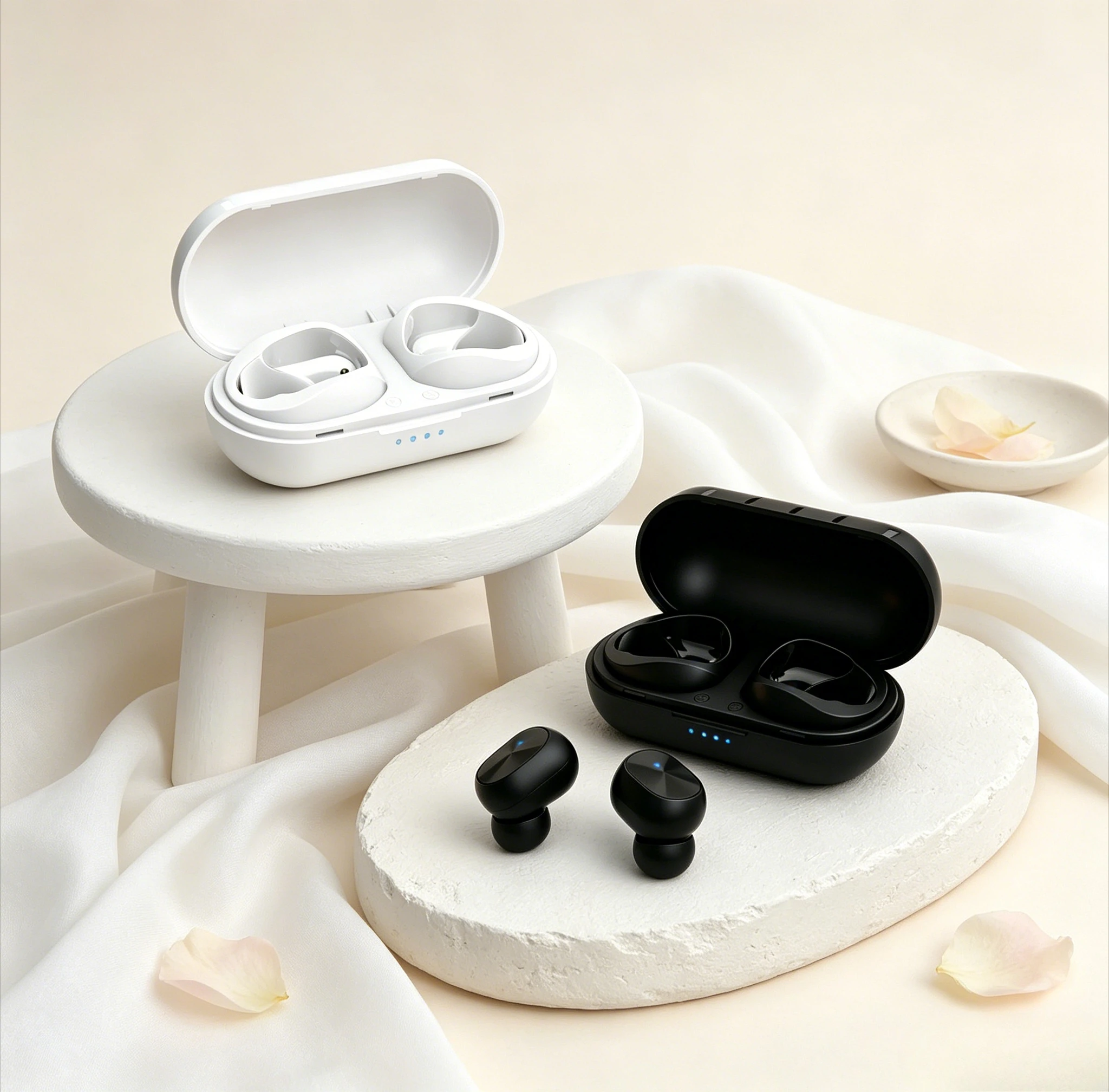 TWS Wireless Earbuds Fone Bluetooth Earphones Premium Bluetooth Headphones Feature Memory Foam Cushions for Ultimate Comfort